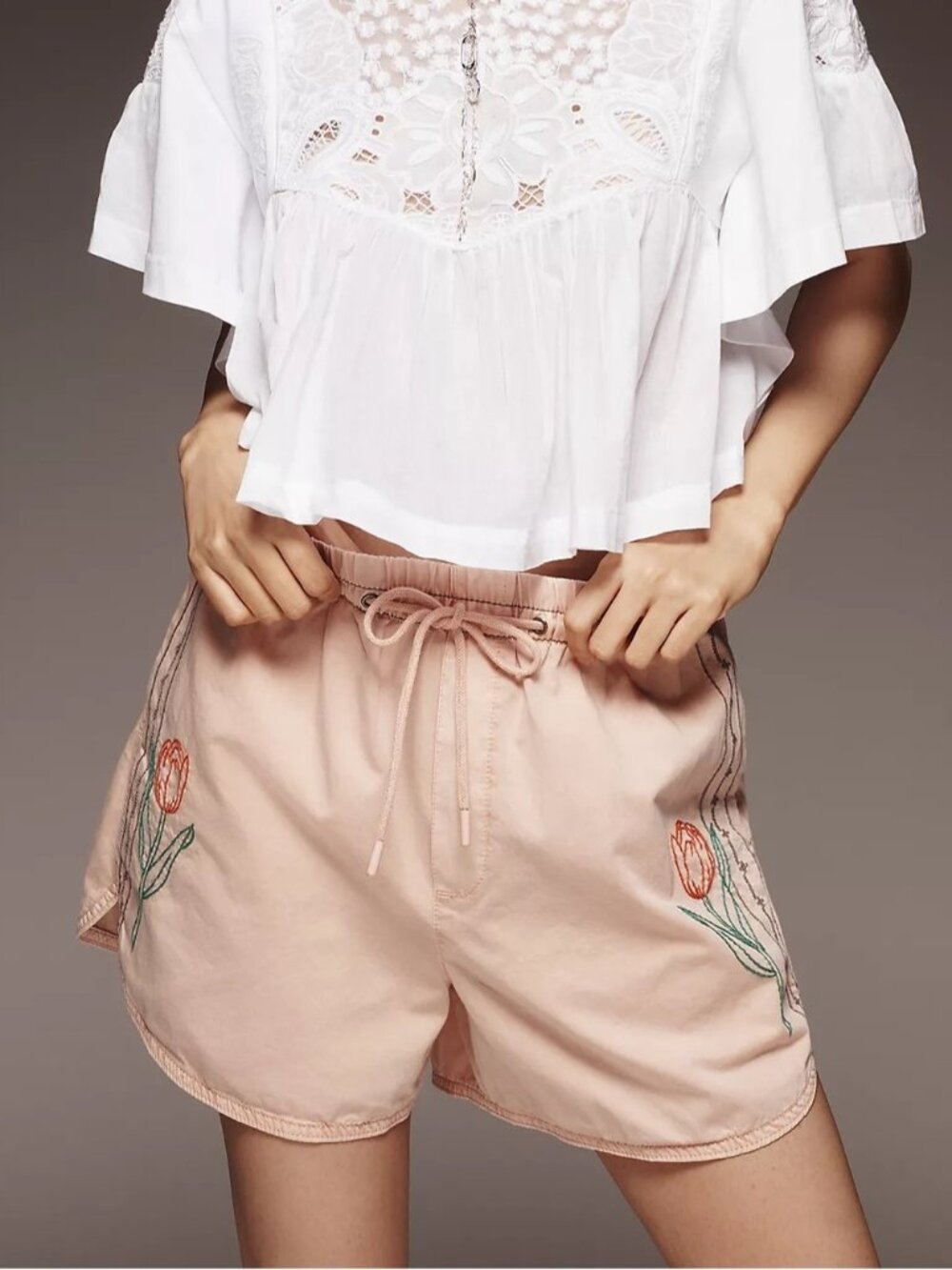 NWT Size XL - Anthropologie 100% Cotton Embroidered Woven Shorts (NWT US$ 108)